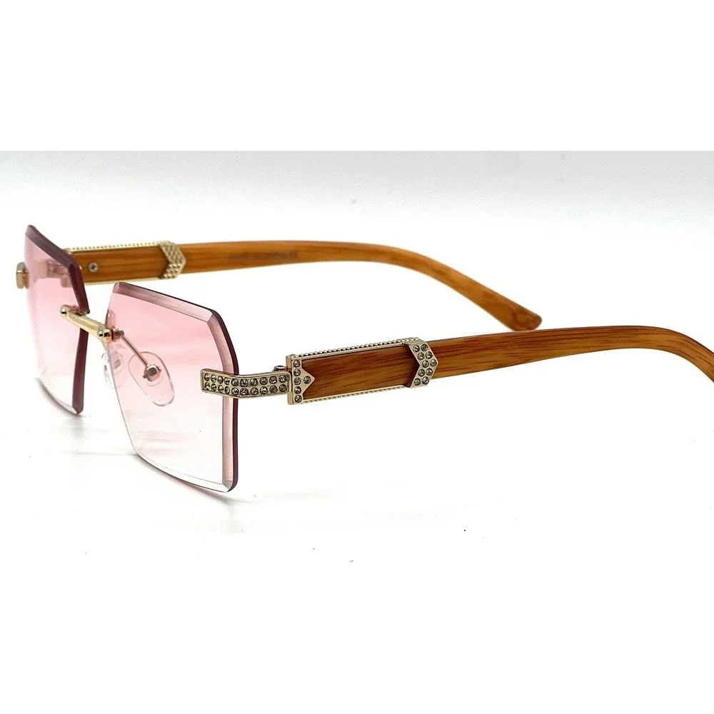 Pink Women Sunglasses‎ Diamond Cut Square Style Buffs Classic Beach Wear Lentes